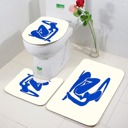 FEHWI Badezimmerteppich 3 Teil Mikrofaser -Saugbad Teppichpolster für Dusche,Badewanne und Toilette,Maschine waschbar,Weibliche Körperstruktur. Matisse-Stil. Pastelltöne. Design für Tapeten, Wanddek von FEHWI