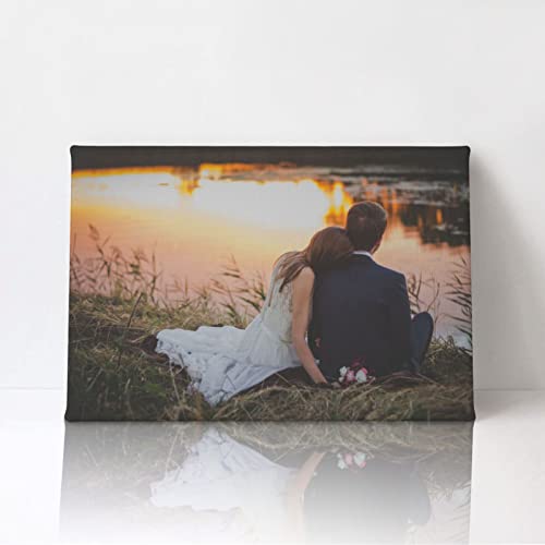 FEICANSEN Personalised Canvas Photo Text Prints Custom image Framed Custom Photo Gifts for Special Occasions Gift mum dad Fathers Day Mothers Day Present (20x25cm) von FEICANSEN