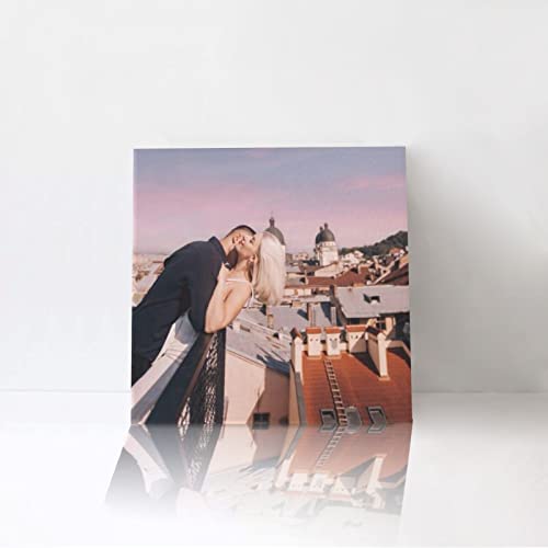 FEICANSEN Personalised Canvas Photo Text Prints Custom image Framed Custom Photo Gifts for Special Occasions Gift mum dad Fathers Day Mothers Day Present (30x30cm) von FEICANSEN