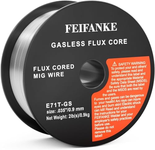 FEIFANKE Fülldraht Ohne Gas 0.9MM, 1KG- E71T-GS Universal Schweißdraht MIG MAG Drahtrolle D100 für Schweißgerät, 1 Rollen von FEIFANKE