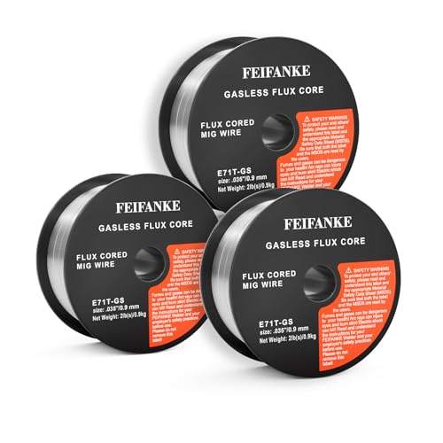FEIFANKEE71T-GS Universal Schweißdraht 0.9mm 3KG- Fülldraht Ohne Gas MIG MAG Drahtrolle D100 für Schweißgerät von FEIFANKE