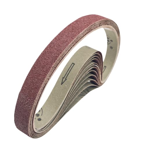 FEIHU 10 Stück Aluminiumoxid-Schleifbänder 25x762 mm. Schleifband-Set, für Bandschleifer,Polieren Metall,Holz.（Korn 80） von FEIHU