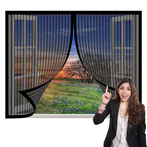 Insektenschutz für Fenster mit Magnet 195 x 214 cm Insektenschutz Mückennetz Fliegengitter Balkontür Ohne Bohren Automatische Schließung für Alle Universalfenster, Schwarz Insektenschutz für Fenster mit Magnet 195 x 214 cm Insektenschutz Mückennetz Fliegengitter Balkontür Ohne Bohren Automatische Schließung für Alle Universalfenster, Schwarz von FEIJDON
