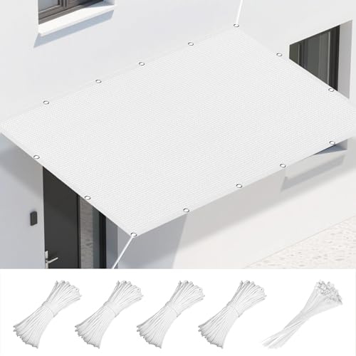 Sonnensegel Atmungsaktiv Nach Maß 440 x 480 cm Rechteckig Atmungsaktiv Sonnenschutz Windschutz Sonnenschutz Windschutz Ohne Bohren mit Ösen Segeltuch für Terrasse Garten, Weiß Sonnensegel Atmungsaktiv Nach Maß 440 x 480 cm Rechteckig Atmungsaktiv Sonnenschutz Windschutz Sonnenschutz Windschutz Ohne Bohren mit Ösen Segeltuch für Terrasse Garten, Weiß von FEIJDON