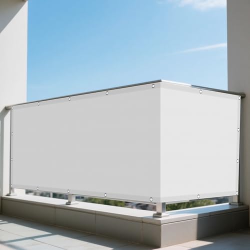 Sonnensegel Rechteckig mit Ösen Wasserdicht 205 x 310 cm Rechteckig Wasserdicht 98% UV Schutz Schattentuch Segel Baldachin Vielen Größen mit Spannseilen für Balkon Garten, Weiß von FEIJDON