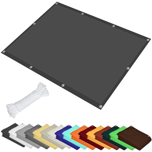 Quadratisch Sonnenschutz Markise 1.5 x 1.7 m Premium Textiles Sonnensegel Quer Vernäht Robust für Terrasse, Pool und Garten, Anthrazit von FEIJUAND