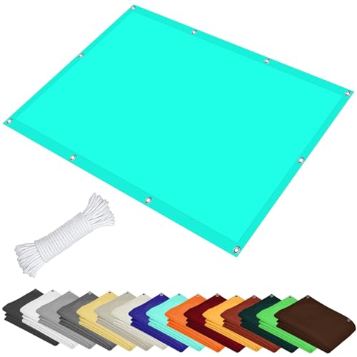 Quadratisch Sonnenschutz Markise 1.9 x 2.4 m Balkonverkleidung Quer Vernäht Robust für Terrasse, Pool und Garten, Himmelblau von FEIJUAND
