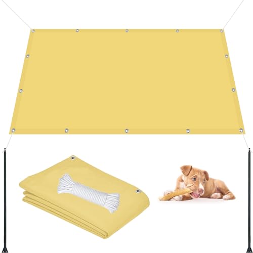 Quadratisch Sonnenschutz Markise 2.5 x 4 m Sonnenschutz Sunsegel 98% UV Schutz Alle 50cm Eine Edelstahlöse für Garten Terrasse Balkon, Sandgelb von FEIJUAND