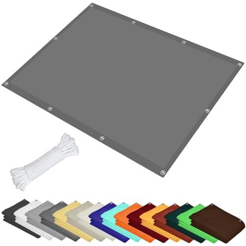 Rechteck Sonnensegel 1.9 x 2.3 m Balkonverkleidung Quer Vernäht Robust für Garten Terrasse Balkon, Hellgrau von FEIJUAND