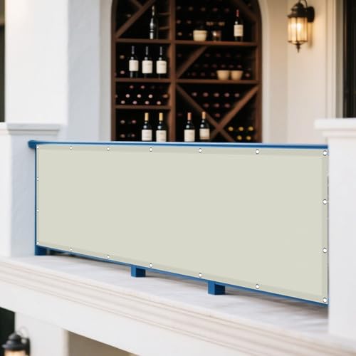 Sonnensegel 490 x 550 cm Rechteckig Wasserdicht 98% UV Schutz Wiederverwendbar Sonnennetz Vielen Größen mit Spannseilen für Balkon Garten Terrasse, Beige Sonnensegel 490 x 550 cm Rechteckig Wasserdicht 98% UV Schutz Wiederverwendbar Sonnennetz Vielen Größen mit Spannseilen für Balkon Garten Terrasse, Beige von FEIJUAND