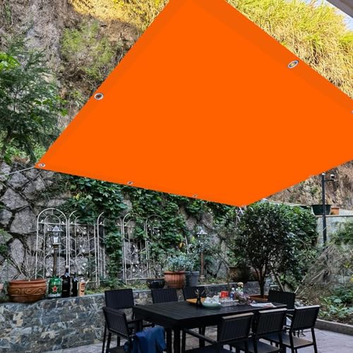 Sonnensegel Quadrat 2 x 10 m Segeltuch Pergola Quer Vernäht Robust für Außenbereiche wie Garten und Balkone, Orange von FEIJUAND