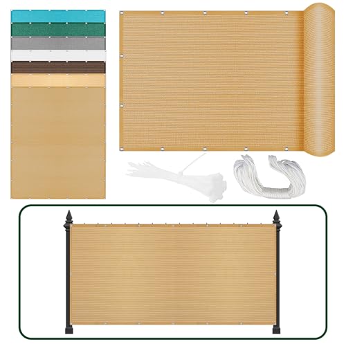 Sonnensegel Rechteckig 580 x 660 cm Rechteckig Atmungsaktiv 98% UV Schutz Balkonbespannung Reißfest mit Ösen Und Befestigungsseile für Balkon Terrasse Garten Outdoor, Sandgelb Sonnensegel Rechteckig 580 x 660 cm Rechteckig Atmungsaktiv 98% UV Schutz Balkonbespannung Reißfest mit Ösen Und Befestigungsseile für Balkon Terrasse Garten Outdoor, Sandgelb von FEIJUAND