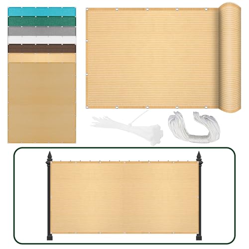 Sonnensegel Rechteckig 620 x 710 cm Rechteckig Atmungsaktiv 98% UV Schutz Balkonbespannung Reißfest mit Ösen Und Befestigungsseile für Balkon Terrasse Garten Outdoor, Creme Farben Sonnensegel Rechteckig 620 x 710 cm Rechteckig Atmungsaktiv 98% UV Schutz Balkonbespannung Reißfest mit Ösen Und Befestigungsseile für Balkon Terrasse Garten Outdoor, Creme Farben von FEIJUAND