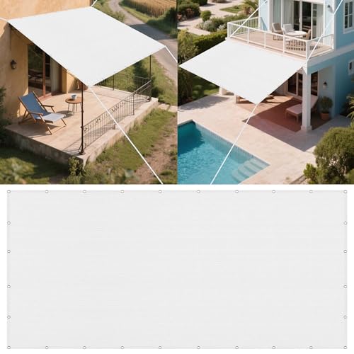 Sonnensegel Rechteckig 720 x 770 cm Rechteckig Atmungsaktiv 98% UV Schutz Balkonbespannung Reißfest mit Ösen Und Befestigungsseile für Balkon Terrasse Garten Outdoor, Weiß Sonnensegel Rechteckig 720 x 770 cm Rechteckig Atmungsaktiv 98% UV Schutz Balkonbespannung Reißfest mit Ösen Und Befestigungsseile für Balkon Terrasse Garten Outdoor, Weiß von FEIJUAND