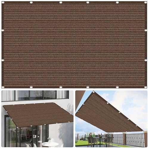 Sonnensegel mit Ösen Atmungsaktiv 260 x 380 cm Rechteckig Atmungsaktiv Sonnenschutz Windschutz Sonnenschutz Netz mit Spannseilen mit Ösen für Terrasse Garten, braun Sonnensegel mit Ösen Atmungsaktiv 260 x 380 cm Rechteckig Atmungsaktiv Sonnenschutz Windschutz Sonnenschutz Netz mit Spannseilen mit Ösen für Terrasse Garten, braun von FEIJUAND