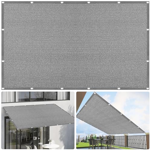 Sonnensegel mit Ösen Atmungsaktiv 340 x 380 cm Rechteckig Atmungsaktiv Sonnenschutz Windschutz Sonnenschutz Netz mit Spannseilen mit Ösen für Terrasse Garten, Hellgrau Sonnensegel mit Ösen Atmungsaktiv 340 x 380 cm Rechteckig Atmungsaktiv Sonnenschutz Windschutz Sonnenschutz Netz mit Spannseilen mit Ösen für Terrasse Garten, Hellgrau von FEIJUAND