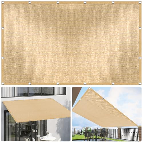 Sonnensegel mit Ösen Atmungsaktiv 680 x 960 cm Rechteckig Atmungsaktiv Sonnenschutz Windschutz Sonnenschutz Netz mit Spannseilen mit Ösen für Terrasse Garten, Sandgelb Sonnensegel mit Ösen Atmungsaktiv 680 x 960 cm Rechteckig Atmungsaktiv Sonnenschutz Windschutz Sonnenschutz Netz mit Spannseilen mit Ösen für Terrasse Garten, Sandgelb von FEIJUAND