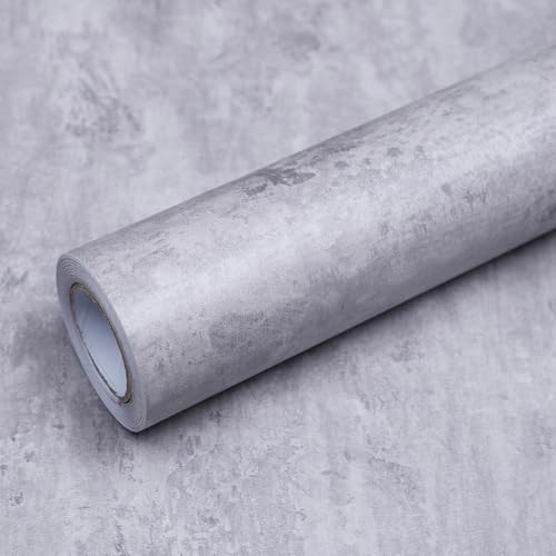 FEILAYS Extra Breite Dicke in Großen Rollen Rosa Grau Tapete Selbstklebend Betonoptik 3d Effekt Klebetapete Selbstklebende Beton Graue Klebefolie Matt Tapeten Schlafzimmer Betontapete 60CM×10M von FEILAYS