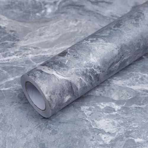 FEILAYS Extra Dicke Tapete Selbstklebend Marmoroptik Selbstklebende Tapeten Badezimmer Abnehmbar Effekt Klebetapete Marmoroptik Wand Vinyl Wasserdicht Möbelaufkleber 60CM×5M von FEILAYS