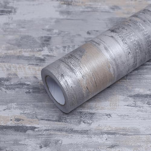 FEILAYS Grau Tapete Selbstklebend Betonoptik 3d Effekt Klebetapete Selbstklebende Beton Wand Möbelaufkleber Graue Klebefolie Matt Tapeten Betonoptik Modern Büro Schlafzimmer 40CM×10M von FEILAYS