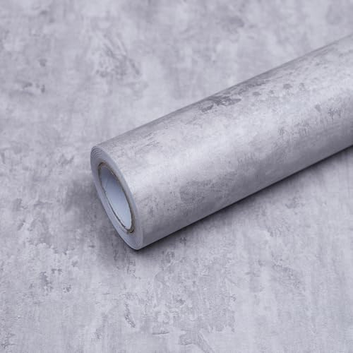 FEILAYS Klebefolie Möbelfolie Selbstklebende Tapete Dunkelgrau Betontextur Dicker Matt 40CMx5M Wasserfeste Möbelaufkleber Zementmuster Dekorfolie Vinyl Selbstklebe Folie DIY Wandaufkleber von FEILAYS