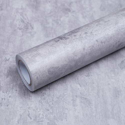 FEILAYS Klebefolie Möbelfolie Selbstklebende Tapete Dunkelgrau Betontextur Dicker Matt 60CMx5M Wasserfeste Möbelaufkleber Zementmuster Dekorfolie Vinyl Selbstklebe Folie DIY Wandaufkleber von FEILAYS