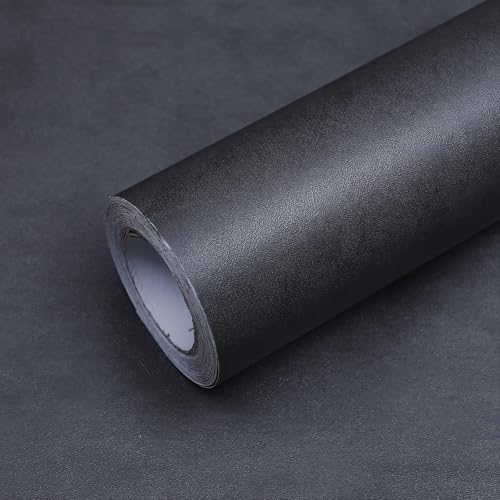 Selbstklebende Tapete Klebefolie Möbelfolie Dunkelgrau Betontextur Dicker Matt 40CMx5M Wasserfeste Möbelaufkleber Zementmuster Dekorfolie Selbstklebe Folie Vinyl Wandaufkleber für Schlafzimmer von FEILAYS