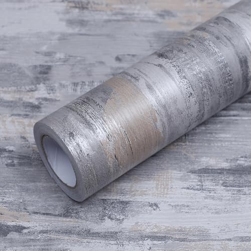 Selbstklebende Tapete Klebefolie Möbelfolie Graue Betontextur Dicker Matt Wasserfeste Möbelaufkleber Zementmuster Dekorfolie Selbstklebe Folie Vinyl Wandaufkleber für Büro,Geschäfte 60CMx10M von FEILAYS