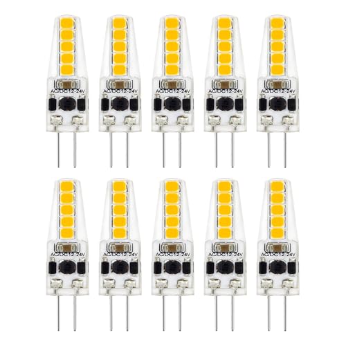 FEILEMAN G4 LED Dimmbar 12V 2W Warm White Leuchtmittel erstezt 15-20W Halogenlampen, 200lm in 360° Abstrahlwinkel, Lampe Stiftsockel, kein Flickern, Ideal für Kleinleuchten, 10er FEILEMAN G4 LED Dimmbar 12V 2W Warm White Leuchtmittel erstezt 15-20W Halogenlampen, 200lm in 360° Abstrahlwinkel, Lampe Stiftsockel, kein Flickern, Ideal für Kleinleuchten, 10er von FEILEMAN