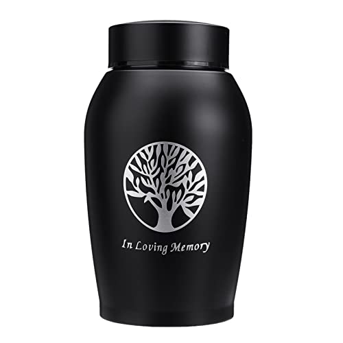FEILIV 500ml Gold/Schwarze Edelstahl Urnen Haustiere Hunde Katze Vögel Maus Einäscher Asche Urne Andenkensschatulle Columbarium Tierurne(Black) von FEILIV