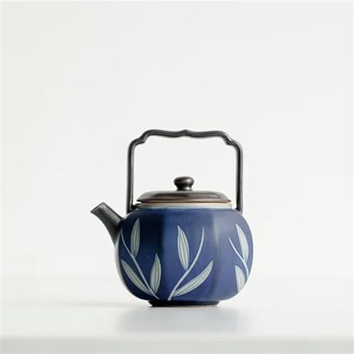 Teeservice 125ML Reine Hand Bemalt Pfingstrose Kunst Keramik Teekannen Kreative Suzi Achteckigen Griff Topf Tee Wasserkocher Mit Filter Kung Fu Teaset Teetassen-Set(A) von FEILIV