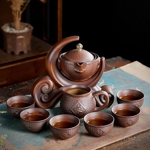 Teeservice Chinesische Tragbare Tee Set Keramik Outdoor Reise Nachmittag Teekanne Geschirr Porzellan Tasse Teegeschirr Sets Geschenk Teetassen-Set(B) von FEILIV