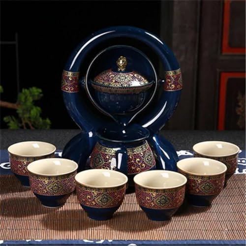 Teeservice Chinesische Tragbare Tee Set Keramik Outdoor Reise Nachmittag Teekanne Geschirr Porzellan Tasse Teegeschirr Sets Geschenk Teetassen-Set(D) von FEILIV