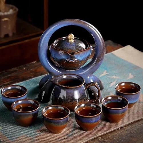 Teeservice Chinesische Tragbare Tee Set Keramik Outdoor Reise Nachmittag Teekanne Geschirr Porzellan Tasse Teegeschirr Sets Geschenk Teetassen-Set(E) von FEILIV