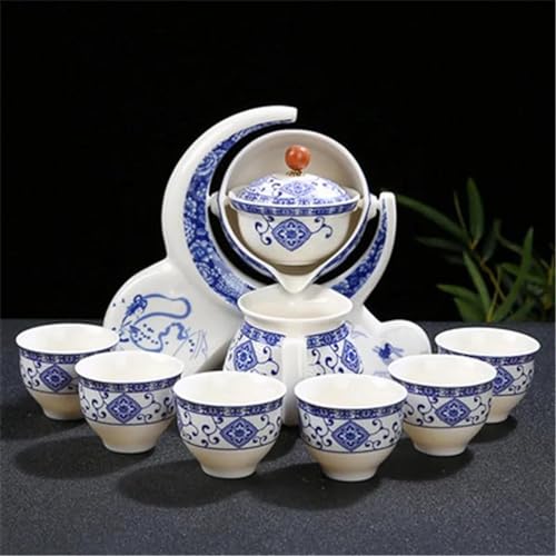 Teeservice Chinesische Tragbare Tee Set Keramik Outdoor Reise Nachmittag Teekanne Geschirr Porzellan Tasse Teegeschirr Sets Geschenk Teetassen-Set(I) von FEILIV