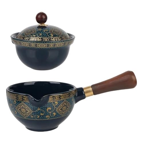 Teeservice Für Puer Porzellan Chinesischen Gongfu Tee-Set Blumen Exquisite Form 360 Rotation Tee Maker Und Infuser Keramik Tasse Teetassen-Set(2PCS) von FEILIV