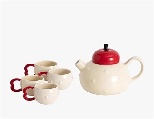 Teeservice Hause Tee-Set Wohnzimmer Wasser Tasse Wasserkocher Haushalt Keramik Teekanne Und Set Kreative Teetassen-Set(Type-D) von FEILIV