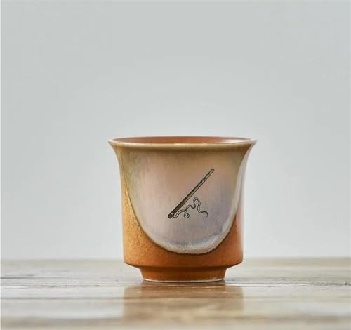 Teeservice Kaffeetasse Kung-Fu-Teeset Trinkgeschirr Flötenklang Melodische Teetasse Soda Grobe Keramiktasse 120 Ml Retro-Meistertasse Aus Steingut Teetassen-Set von FEILIV