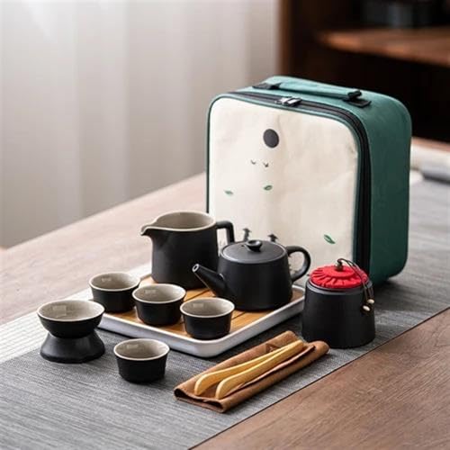 Teeservice Keramik Teetasse Sets Reise Kung Fu Tee Set Teekanne Tray Home Outdoor Werkzeuge Teegeschirr Topf Und Tasse Teetassen-Set(C) von FEILIV