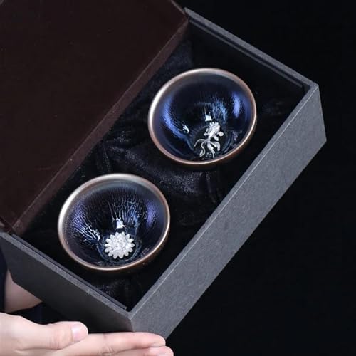 Teeservice Kung Fu Tee Set Master Cup Teeschale Keramik Teetasse Chinesisches Teegeschirr Geschenkbox Teetassen-Set(A) von FEILIV