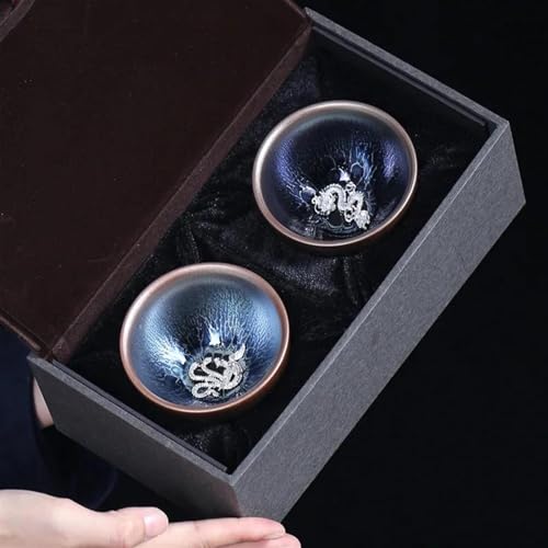 Teeservice Kung Fu Tee Set Master Cup Teeschale Keramik Teetasse Chinesisches Teegeschirr Geschenkbox Teetassen-Set(B) von FEILIV