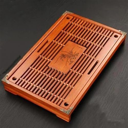 Teeservice Massivholz Tablett Entwässerung Wasser Lagerung Kung Fu Tee Set Schublade Zimmer Bord Tisch Chinesische Zeremonie Werkzeuge Teetassen-Set(43x28x6cm C) von FEILIV
