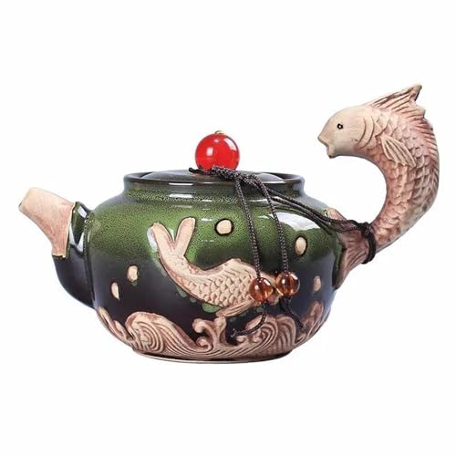Teeservice Porzellan Kung Fu Teegeschirr Flasche Keramik Glasur Teekanne 210 Ml Rote Kunst Achat 3D Karpfen Blume Puer Teetassen-Set Teeservice Porzellan Kung Fu Teegeschirr Flasche Keramik Glasur Teekanne 210 Ml Rote Kunst Achat 3D Karpfen Blume Puer Teetassen-Set von FEILIV