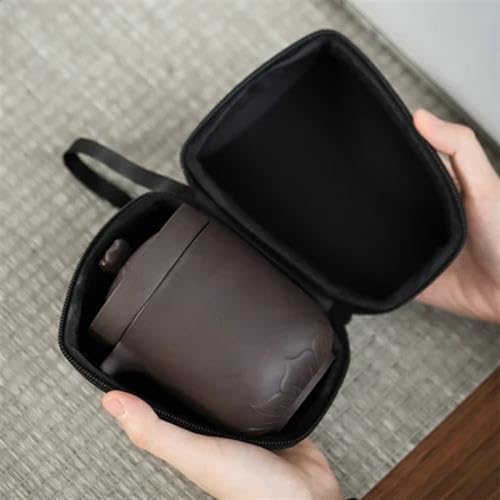 Teeservice Reise Tee Set Keramik Teegeschirr Sets Ein Topf Vier Tassen Utensilien Outdoor Teekanne Teetasse Kung Fu Zubereitung Teetassen-Set von FEILIV