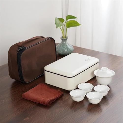 Teeservice Reise Teeset Kung Fu Teetablett Tragbar Teetassen-Set(B) von FEILIV