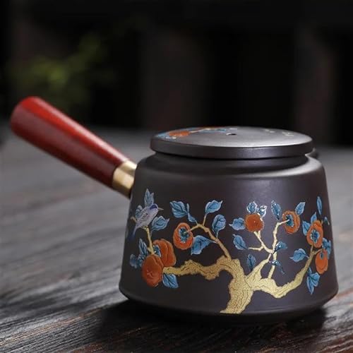 Teeservice Retro Teezubehör Home Beauty Tee-Ei Benutzerdefinierte Zisha Teekanne Filter Teegeschirr Chinesische Lila Ton Mit Seitengriff 180 M Teetassen-Set(B) von FEILIV