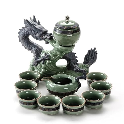 Teeservice Teekanne Und Teetassen-Set Aus Knochenporzellan Reise-Tee-Set Chinesisches Drachen-Tee-Set Kung-Fu-Tee-Set Teetassen-Set(B) von FEILIV