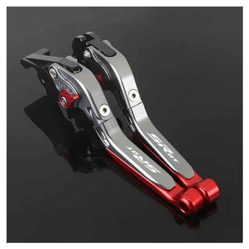FEILIVCI Bremshebel Für Aprilia SR GT 200 2022 2023 SR GT200 Motorrad CNC Aluminium Verstellbare Faltbare Ausziehbare Bremskupplungshebel(Titanium-Red) von FEILIVCI