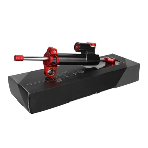 FEILIVCI Ersatzteile Für CB600F Für Hornet 1998 1999 2000 2001 2002 2003 2004 2005 2006 CNC Universal Motorrad Einstellbare Lenkung Dämpfer Stabilisator Modifikationsteile(Black red) von FEILIVCI