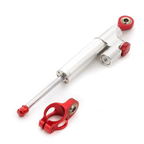FEILIVCI Ersatzteile Für CBR250RR CBR250RR 2019 2020 2021 2022 2023 CNC Aluminium Motorrad Lenkungsdämpfer Stabilisator Halterung Montage Support Kit Halter Modifikationsteile(Silver-red) von FEILIVCI